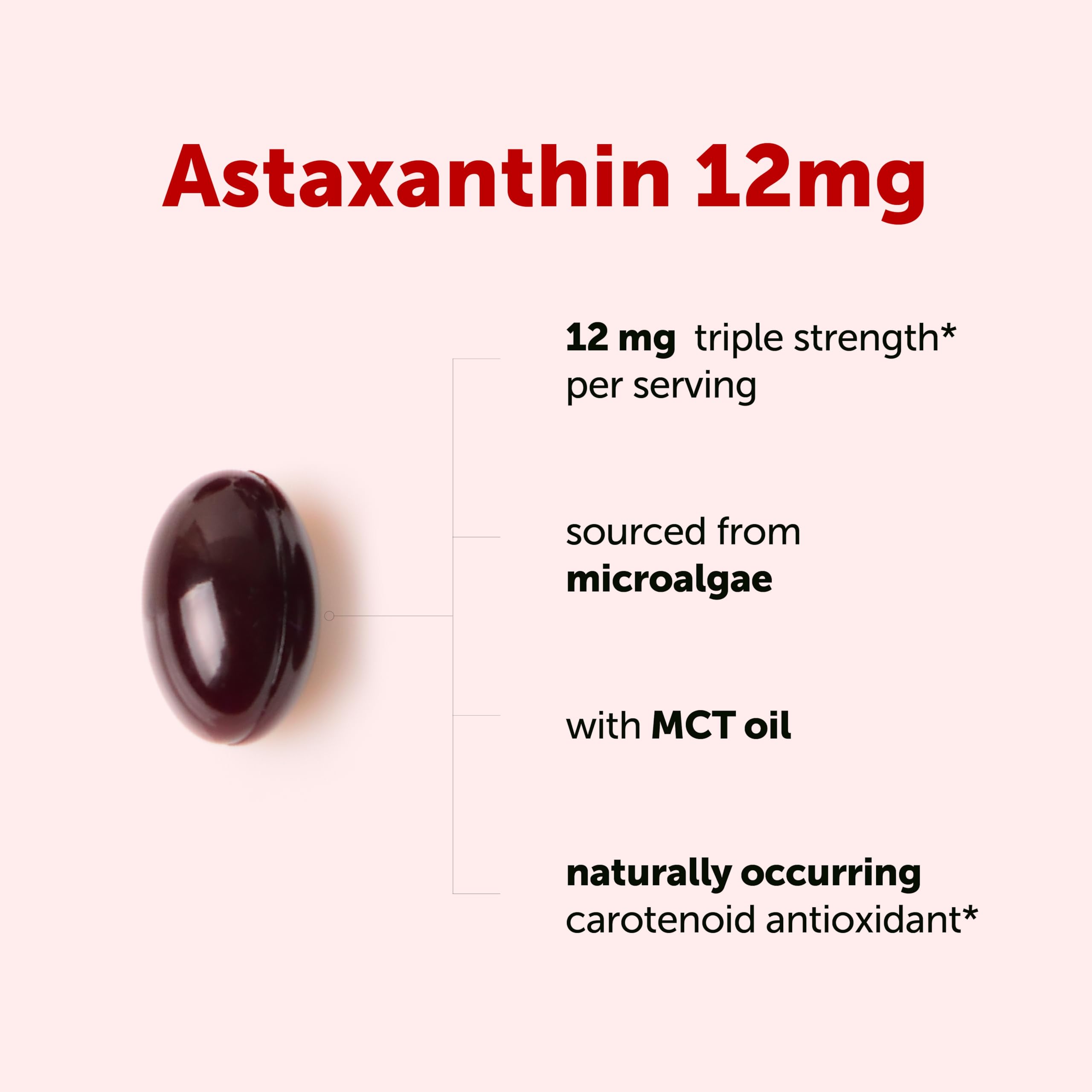 Micro Ingredients Astaxanthin 12mg Per Serving with MCT Oil, 45 Softgels — Amazon image 2