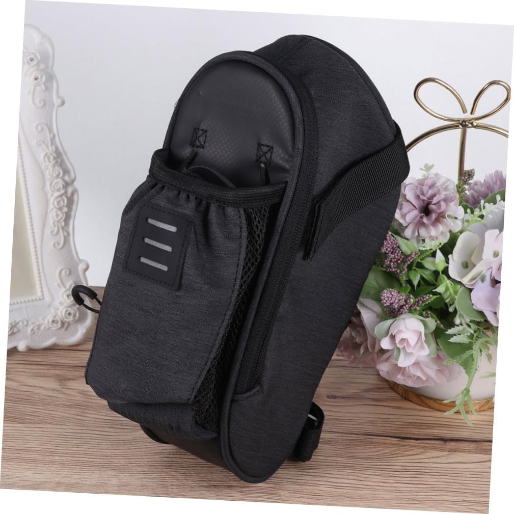 Bag Bicycle Bike Bum Bag Seat Bicycle Rear Rack Bag Portable Handlebar Waterproof Bag Cycling Gear Bag Backrest Rack Bag Pannier Cycling Backpack Bags Phone Holder for Pouch Black