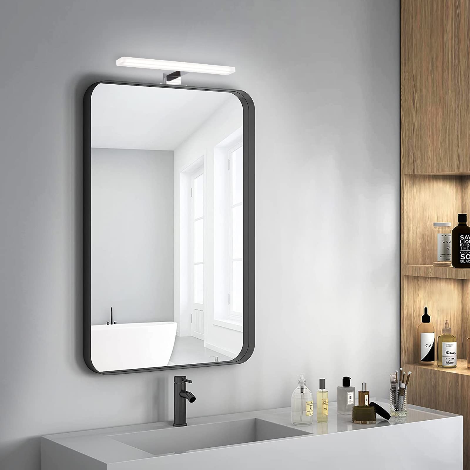 Lampe Miroir Salle de Bain Led 30cm 5w 600lm,Applique Salle de Bain Miroir 230v, Blanc Froi 6000K,IP44 Étanche Lampe salle de bain, Acrylique Givré (30cm-6000K)
