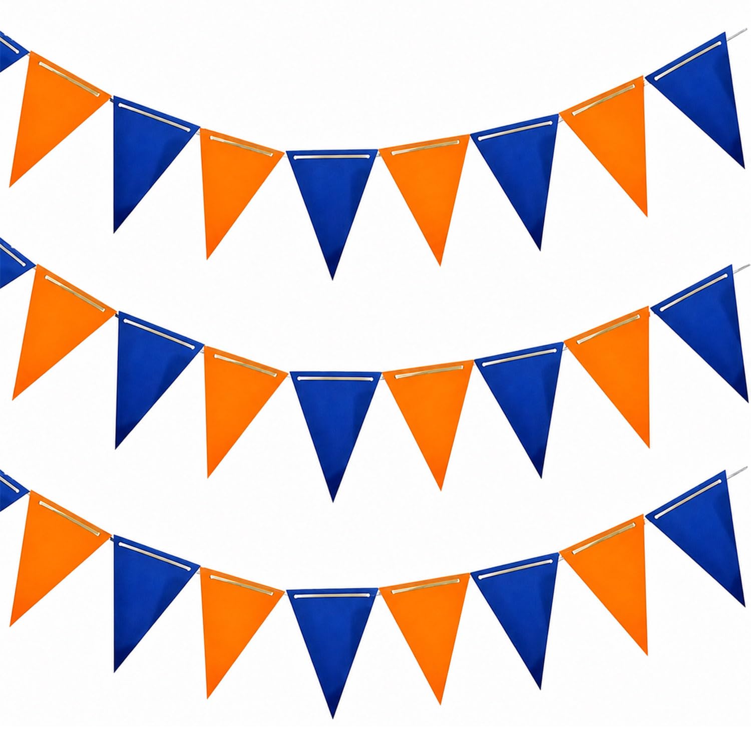 Blue & Orange Pennant Banner Garland, 36-Piece Triangle Bunting