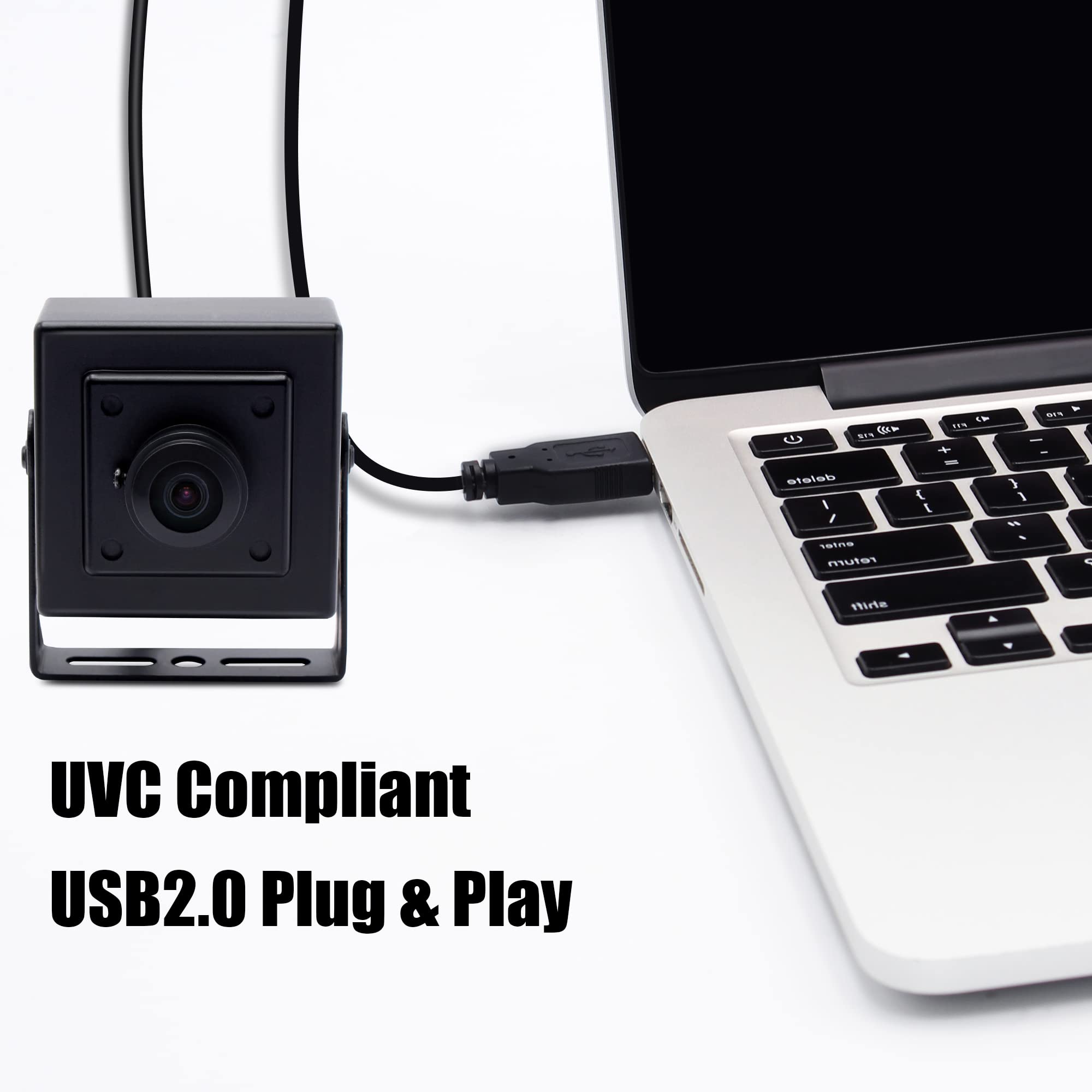 Svpro Cámara USB de 8MP ojo de pez de 180 grados ultra gran angular, cámara web de alta resolución 3264x2448 USB con carcasa de aluminio para la industria y el ordenador de PC..