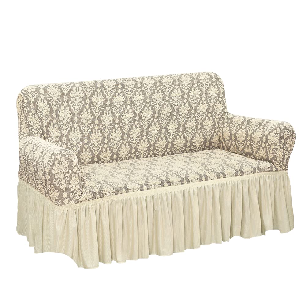 Easylife Elegant Stretch Cover/Valance in Beige, Size 2 Seater