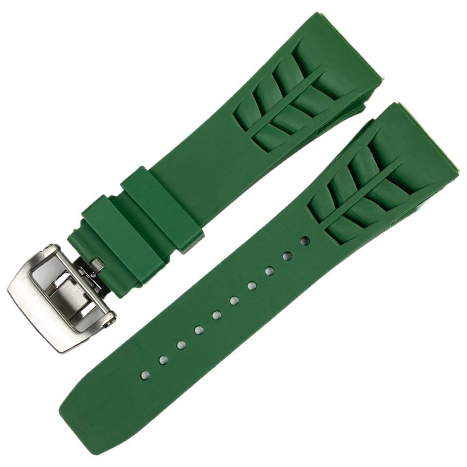 25 mm gumowy silikonowy pasek do zegarka Richard Mille pasek ze stali nierdzewnej składana klamra niebieski pasek akcesoria do zegarków niebieski pasek