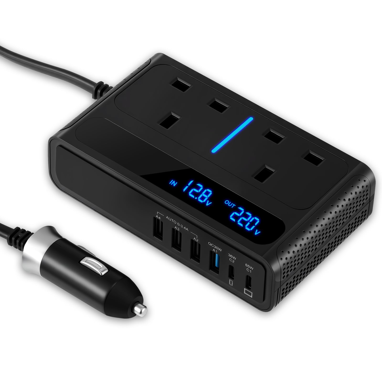 Inversor de corriente para coche de 12 V a 240 V