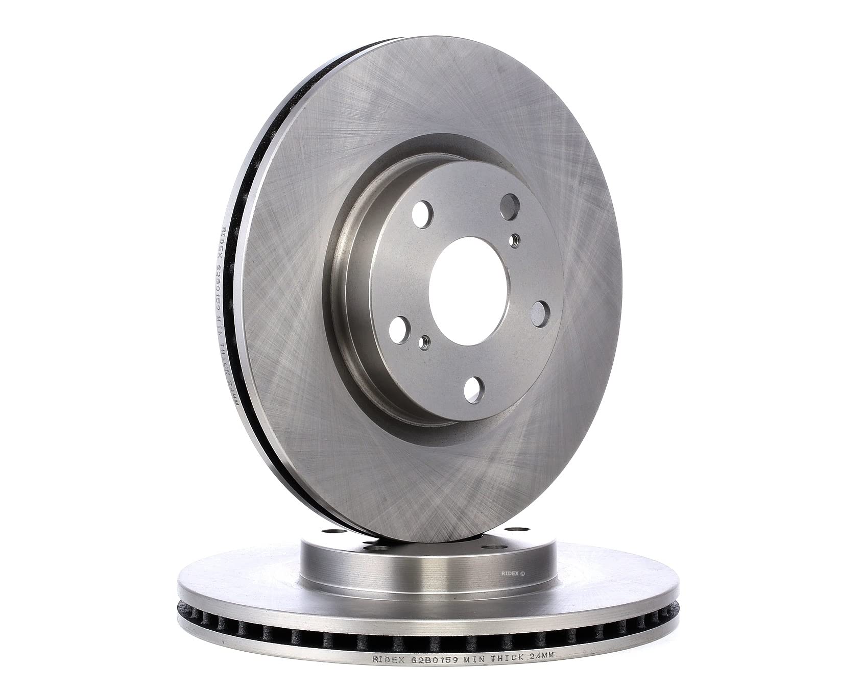RIDEX 82B0159 2x Disco de freno Delantero sin tornillos Compatible con TOYOTA AVENSIS Ranchera familiar ZRT27, ADT27