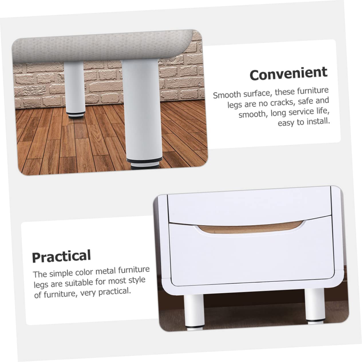 Hemobllo 4 Piezas Patas de Mueble Ajustables de Metal para Sofás y Gabinetes de Altura Regulable de Diseño Moderno y Elegante Acero Inoxidable