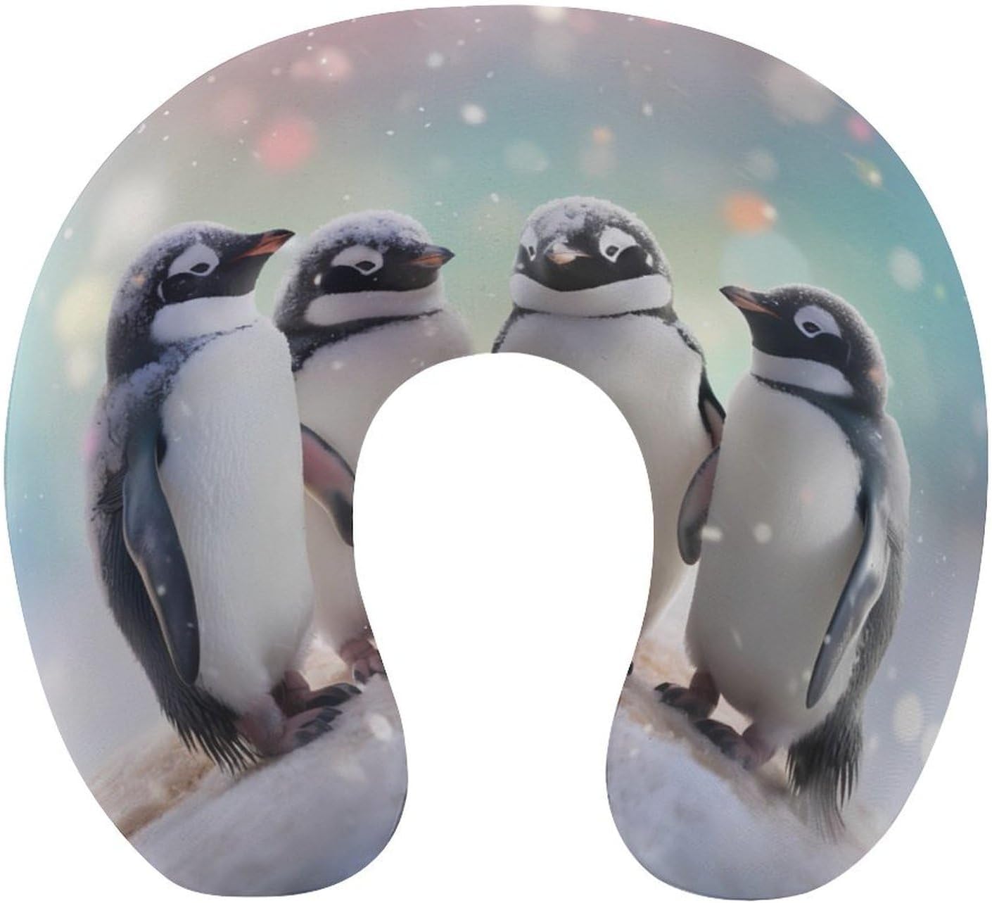 Penguin Birds U Shaped Neck Pillow Portable Travel Airplane Headrest Pillow Lightweight Support Pillow Cushion