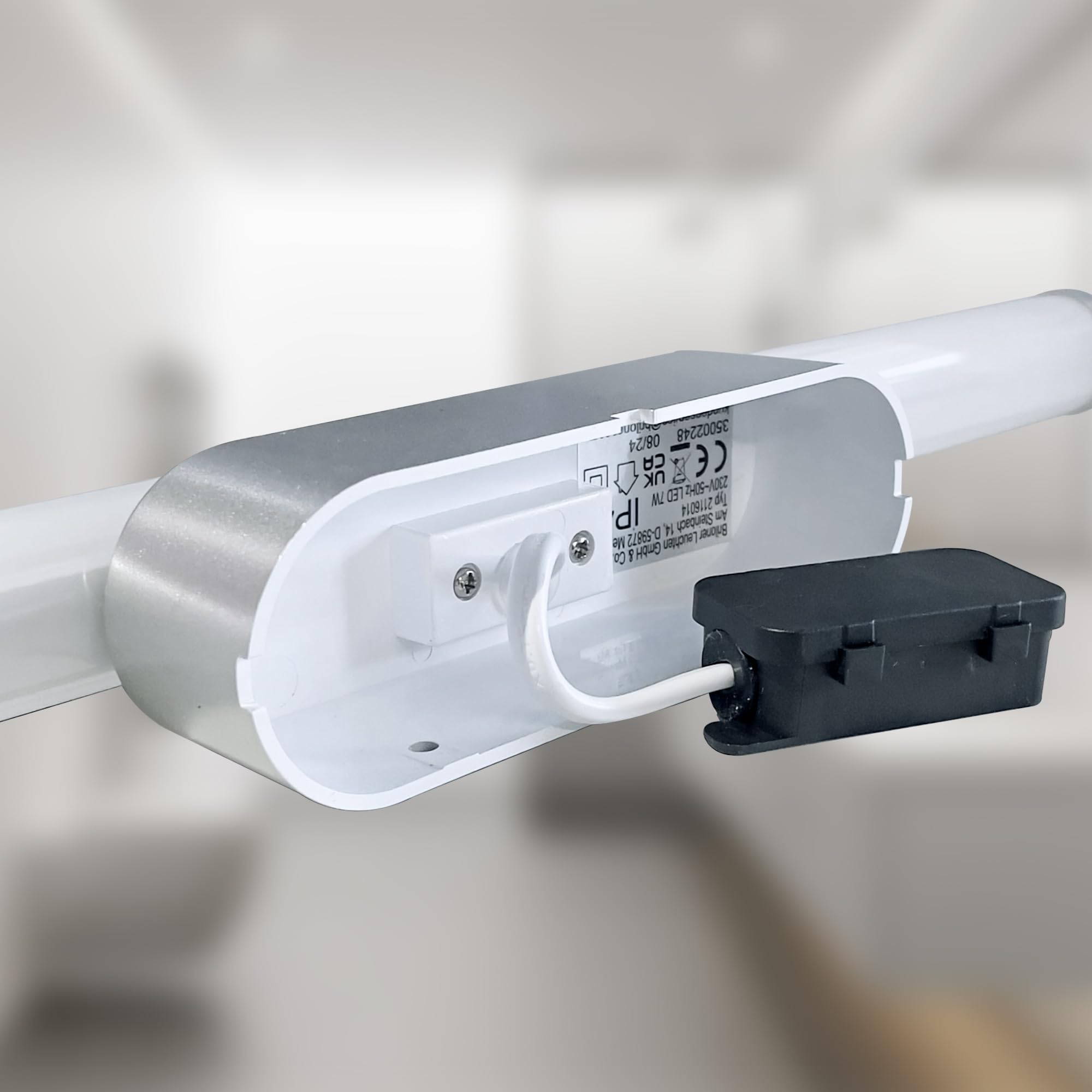 BRILONER - Lámpara de espejo LED baño, lámpara de espejo baño, lámpara de pared, luminaria de pared, IP44, color de luz blanco neutro, 7W, cromo mate, 40 cm