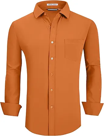 Alex Vando Mens Dress Shirts Regular Fit Long Sleeve Stretch Business Dress Shirts for Men