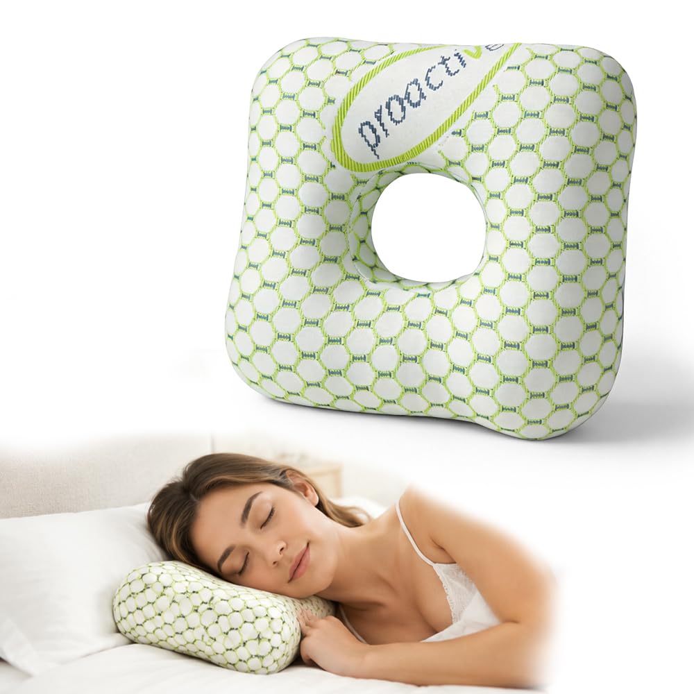 Wxeadu White Ear Piercing Pillow, Washable Ear Pillow With Hole,Adjustable Earring Guard Inflammation, Piercing Pillow For Side Sleepers For Cnh And Ear Pain Side Sleepers, Avoid Earpain From Pressing (E)