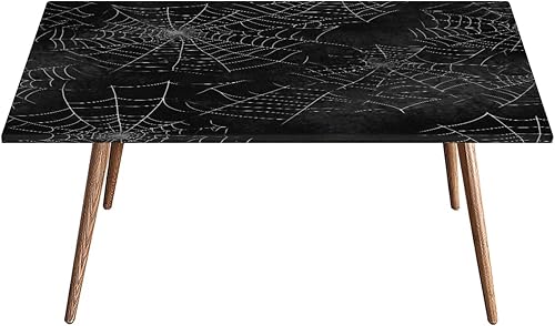 Miniatura 5 de YoCosy Mantel rectangular negro gótico de tela de animales de Halloween, para mesas de 6 pies, poliéster, impermeable, rectangular, para fiestas,