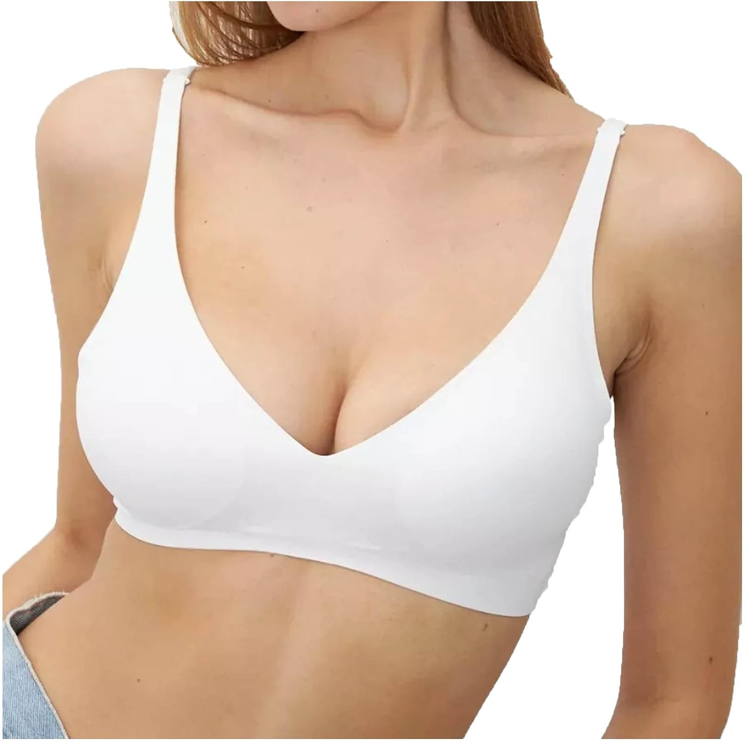 Women's Comfort Bras V Neck Push Up Soft Seamless Smooth Lightweight Casual Plus Size Bra 2026 Summer Fashion