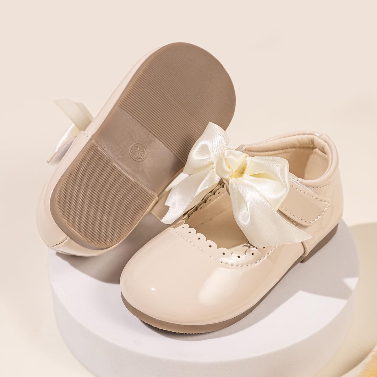Toddler Girls Mary Jane Dress Shoes Ballet Flats Little Girls Soft Slip-On Bowknot Princess Shoes Wedding Party Casual Walking School Uniform Moccasins Baptism Shoes - Image 5