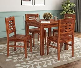 Home furniture Wooden Dining Table Set 4 Seater | Four Seater Dinning Table with 4 Chairs for Home and Restaurants | Dining Room Sets for Home and Restaurants | Dining Set | Natural Teak Finish