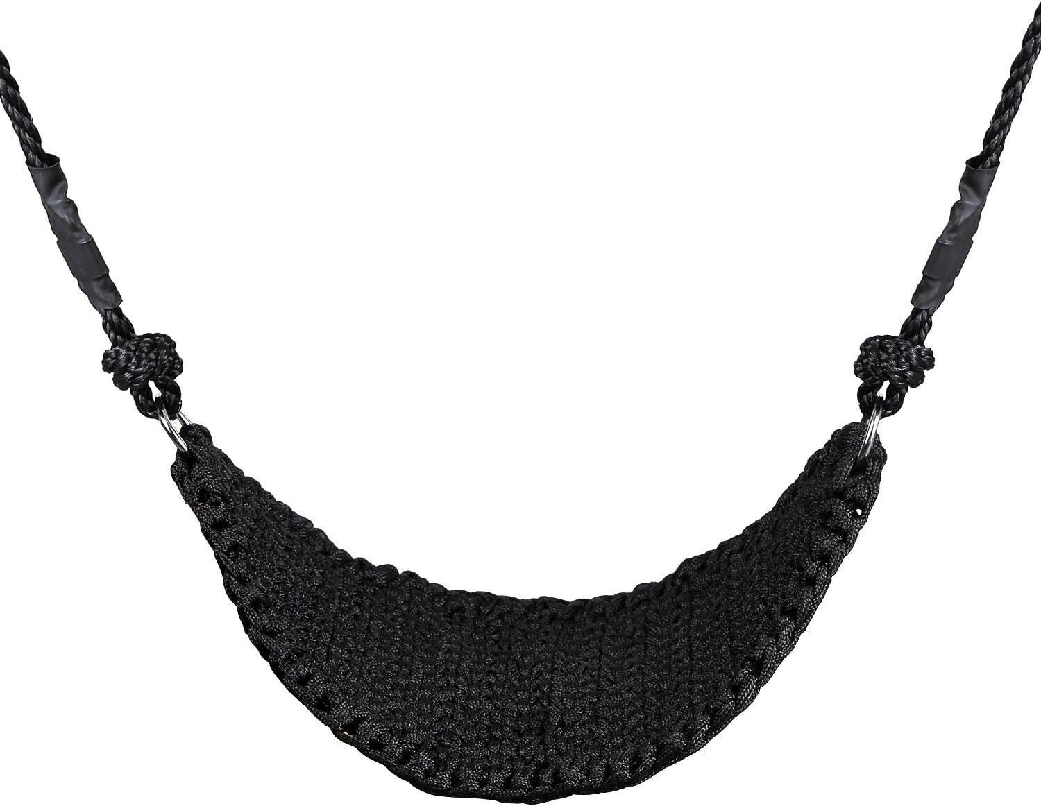 PELLOR Rope Net Swing Seat Hanging Chair, Cotton Weave Porch Swing Seat Handmade for Children Adult Yard, Bedroom, Porch Play Indoor, Outdoor (Black)