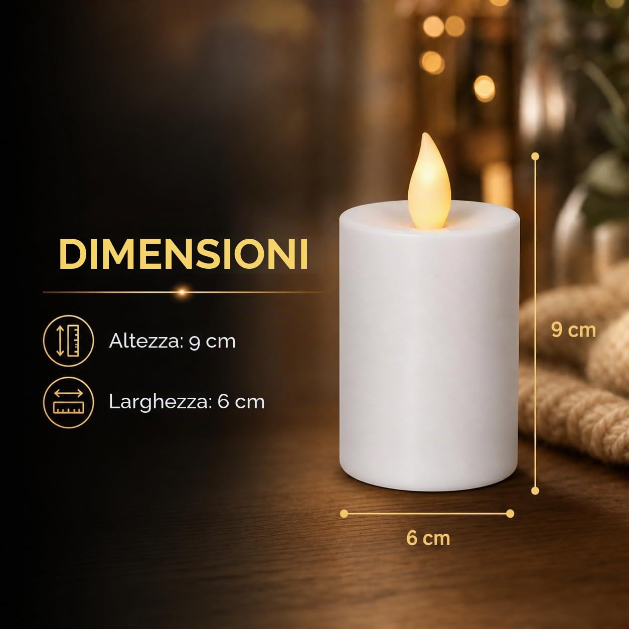 Lume Funerale a LED di Alta Qualità - Batterie Incluse, Lunga Durata Fino a 6 Mesi, Effetto Tremolante Come Vera Candela - Per Cimitero e Commemorazione