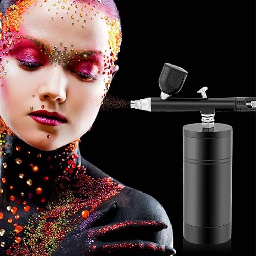 Miniatura 3 de Ejoyous Mini kit de aerógrafo, 0.m negro portátil de doble acción, pincel de aire de pintura, kit de pintura en aerosol, herramienta profesional de