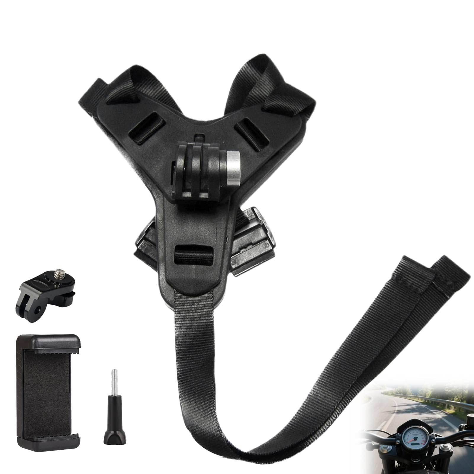 Kask motocyklowy, uchwyt pod brodę, antypoślizgowy uchwyt na kask, do GoPro Hero 13, 12, 11, 10, 9, 8, 7 Max Mini, do Insta360, X5, X4, X3, X2, do DJI Osmo Action 5, 4, 3