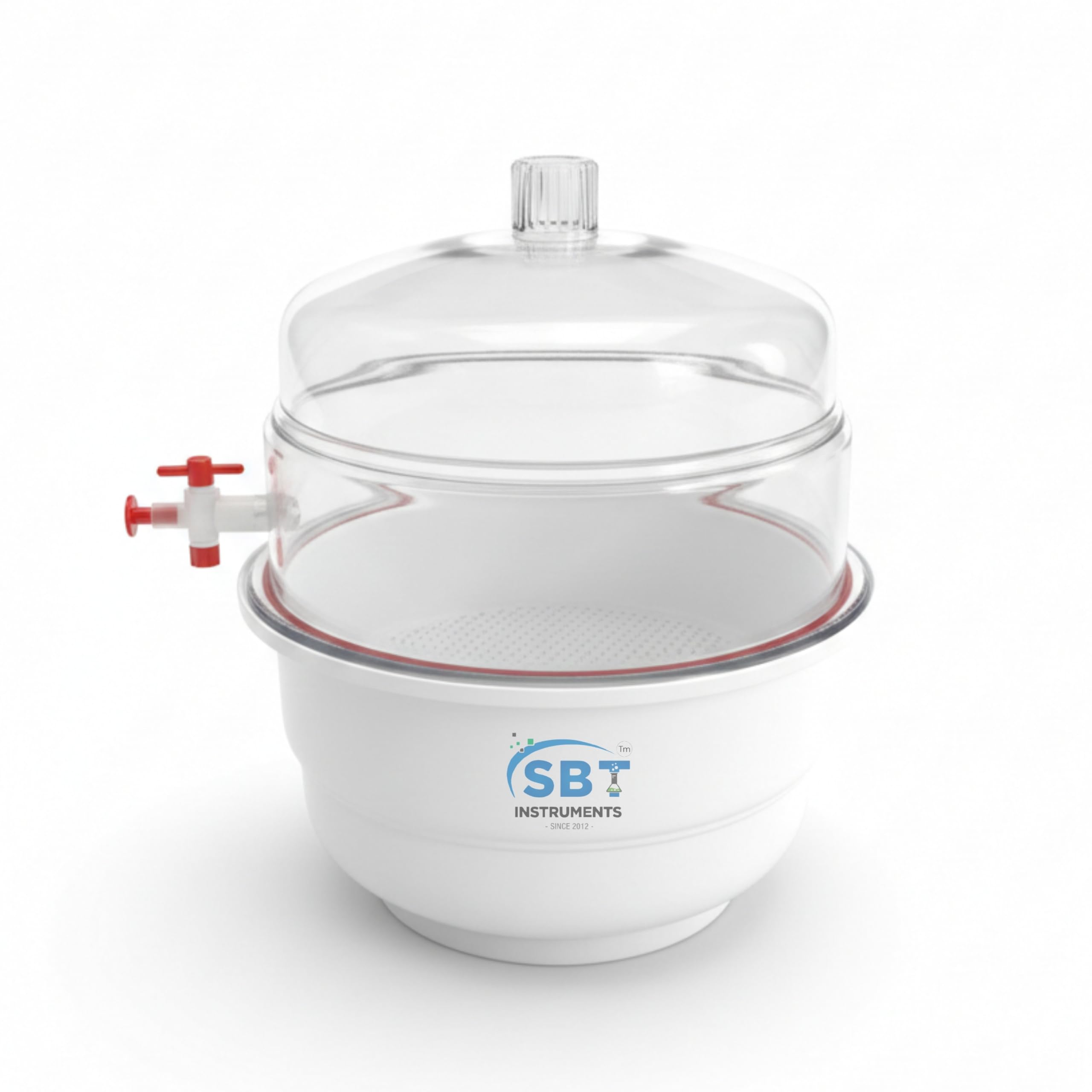 SBT Instruments Laboratory Vacuum Desiccator with Clear Lid, Plastic Construction, Side Stopcock Polylab pack of 1 (150 MM)-image-39