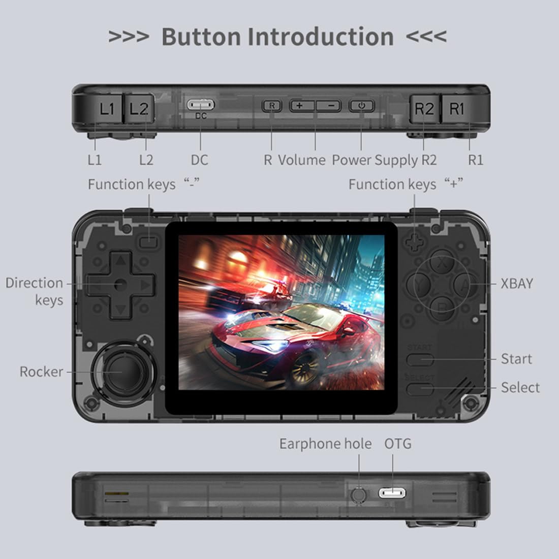 RGB10X Handheld Game Console Built-in 10000 Games, 3.5-inch IPS