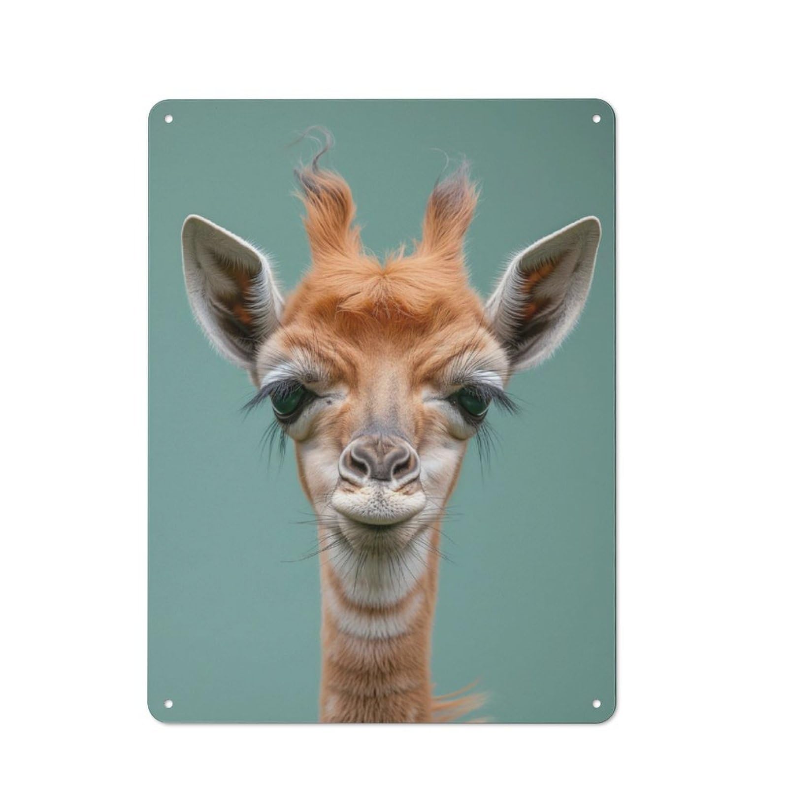 Junmoney Cute Giraffe Animal Art Modern Retro Metal Wall Art Sign 40X30cm Featuring Urban Room Decor For Workspace, Cafe, Hallway Or Garage
