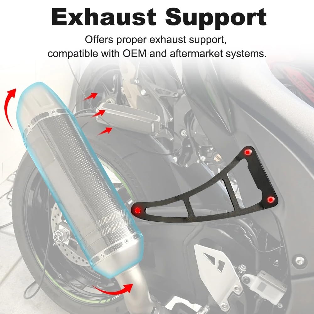 motocyklowy Poręcz uchwyt pasażera motocykla poręc Do Ninja ZX-10R ZX10R 2011-2025 Do ZX-10RR 2021-2024 | Uchwyt wspornika wieszaka wydechowego i tłumika
