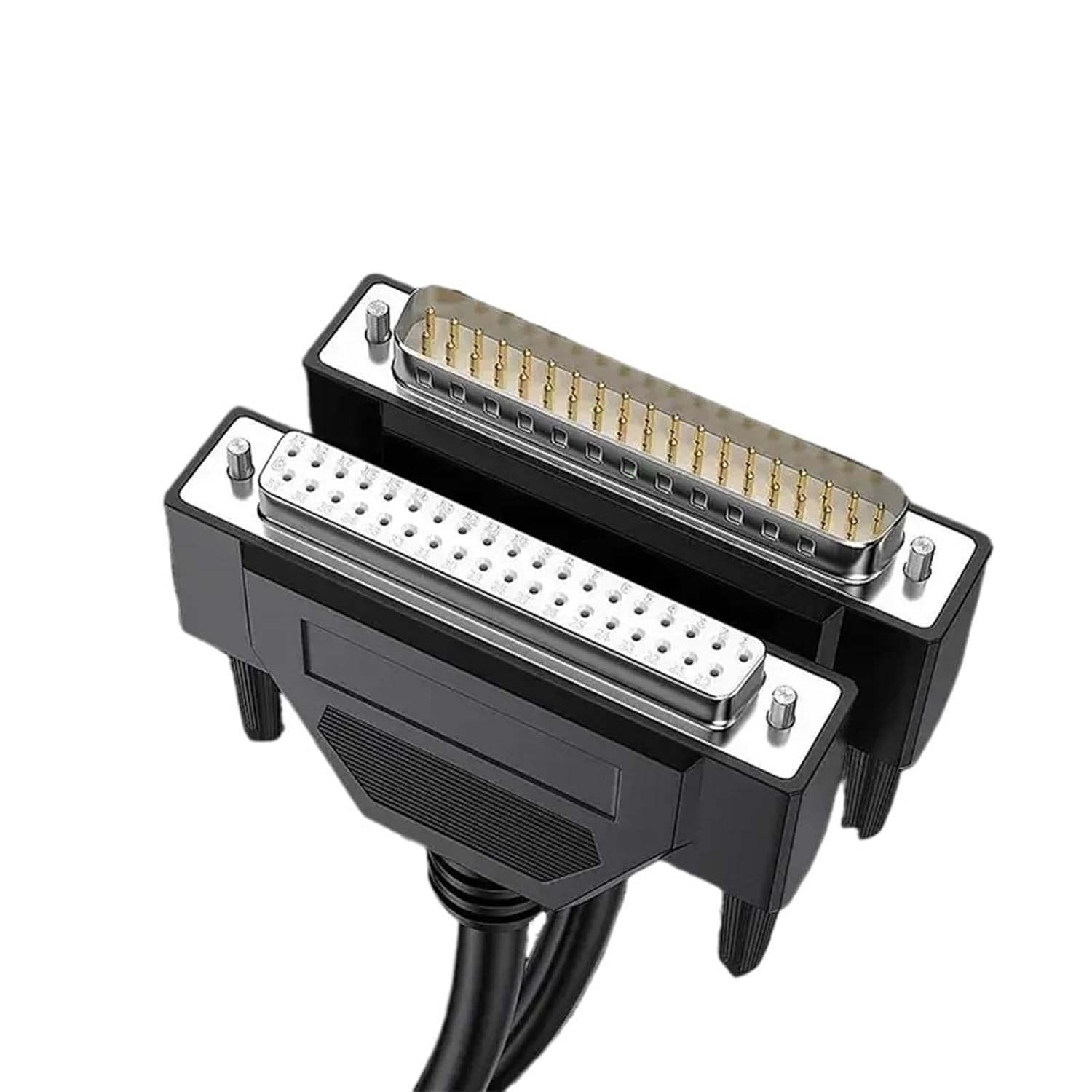 DB37 Extension Cable Programmer Data Line Connector Male to Male to Female Industrial 37Pin Pure Copper Dual Shield Cord(Plastic-MM,1 Meter)