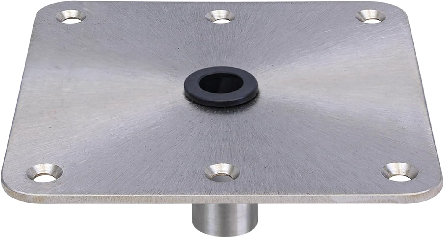Stainless Steel 7" x 7" Non-Threaded Seat Pedestal Base for Boat Seat Post & Mount