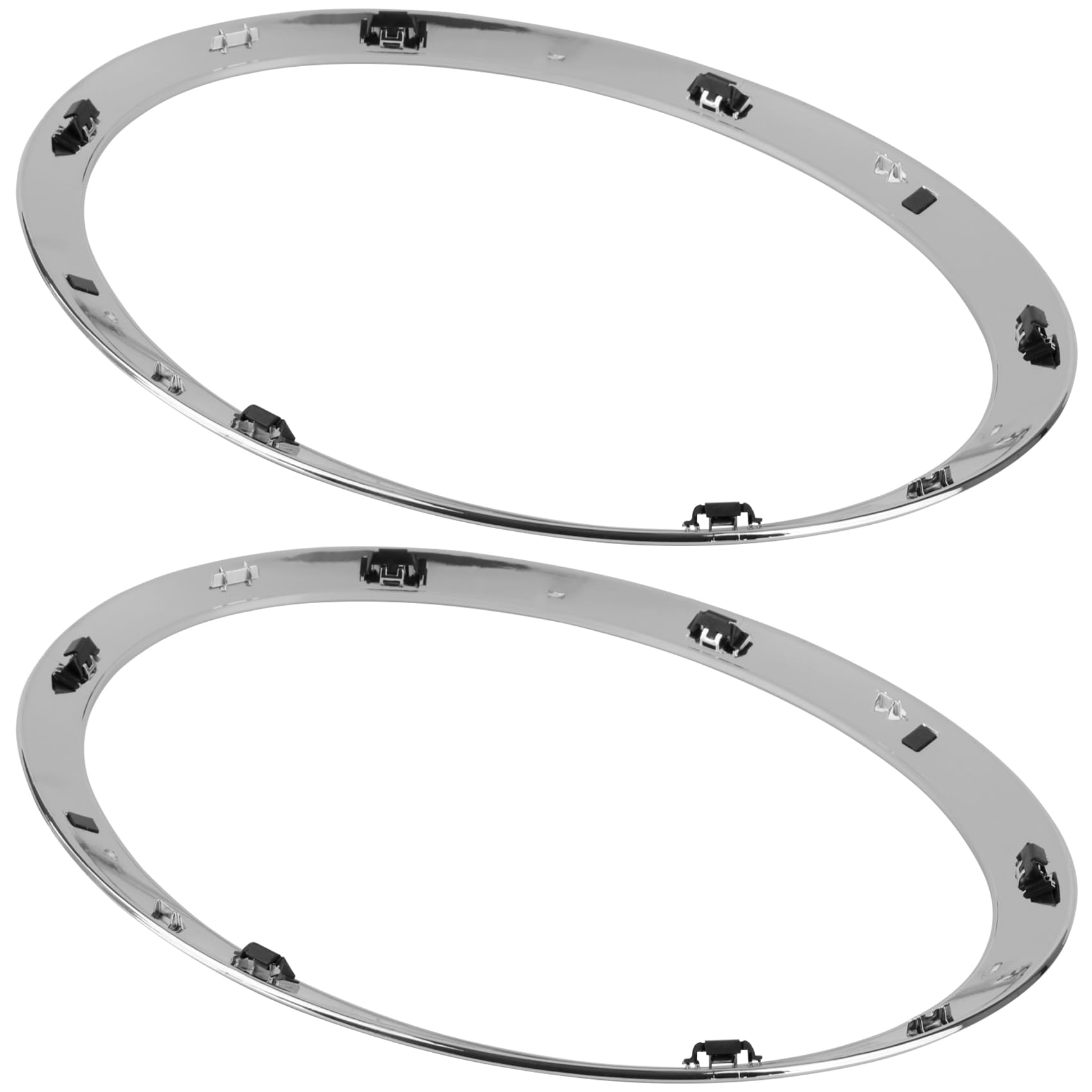 Mini Scheinwerfer-Zierring Scheinwerfer-Abdeckleisten Kompatibel mit 2014–2021 Mini Cooper F55 F56 F57 Scheinwerferabdeckungsleisten 51137300631 51137300632 51712355791 51712355798 (Silber)