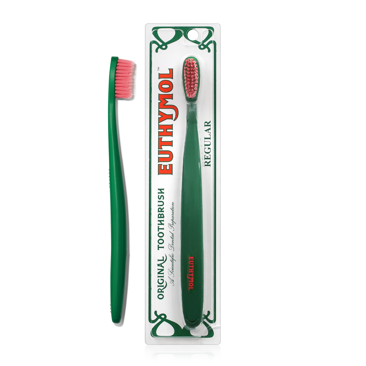 Euthymol Regular Toothbrush, Compact Small Full Head, Soft Bristle, Triple Curve Ergonomic Manual Toothbrushes, Deep Cleaning, Sensitive Gums Teeth, Daily Oral Enamel Dental Care