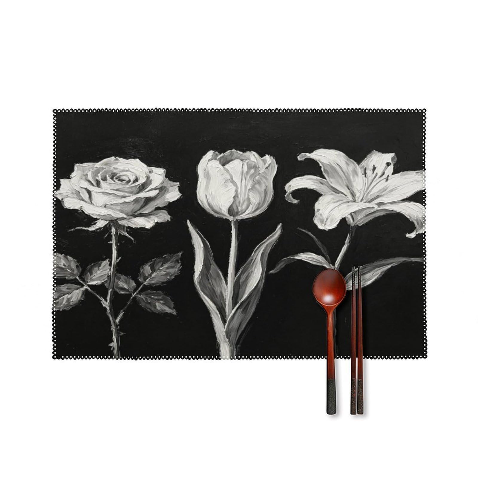 Fekiloot Style Vintage Retro Dark Placemats Set Of 6,Table Mat