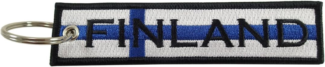 Finland Flag Key Chain, 100% Embroidered - Image 2