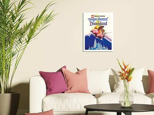 Miniatura 3 de Pacifica Island Art Disneyland Magic Holiday - Western Airlines - Cartel de viaje de avión vintage c.1970s - Cartel de metal vintage de metal de 8 x