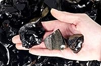 Vista 4 de Fantasia Materiales: 1 libra de piedras en bruto de obsidiana negra de México - Vidrio de volcán natural crudo