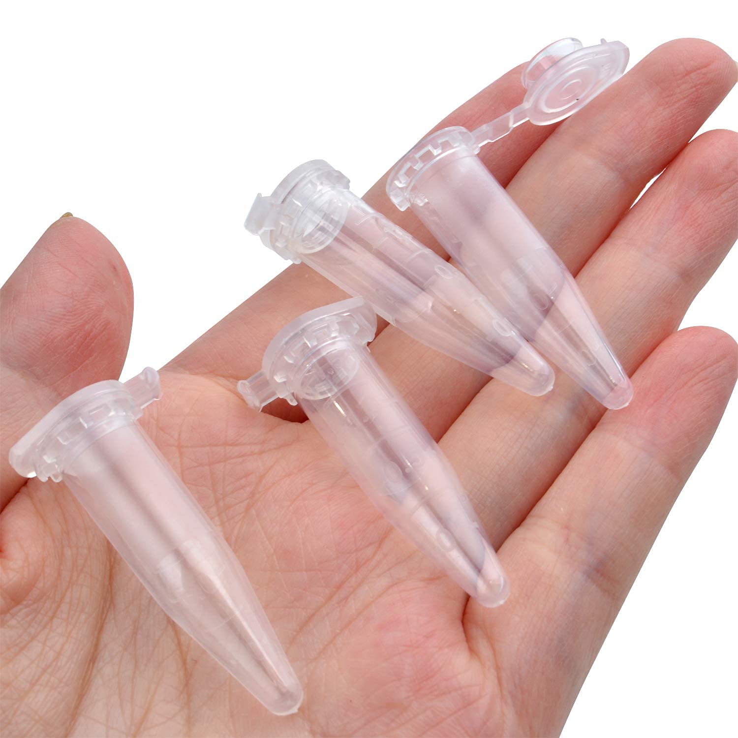 HUAZIZ 400 Pièces 1,5ml Tube à Centrifuger en Plastique Conique, Micro Centrifugeuse Tubes Tubes de Laboratoire Conteneurs D'échantillons avec Snap Cap pour l'analyse d'échantillons en Laboratoire