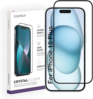 Czartech Tempered Glass for iPhone 15 Plus Screen Guard Protector Edge to Edge with Easy Cleaning Kit (Pack of 1) Price In India