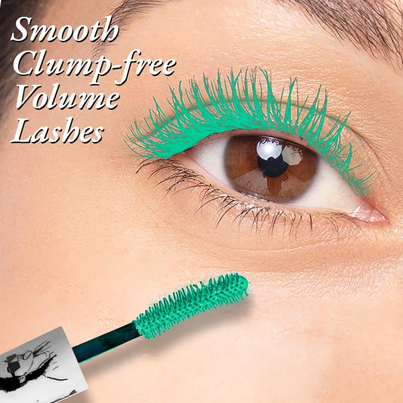 Image of Elitty Pop Colored Lush Lashes Mascara-Slay Hard (Turquoise), Waterproof, Smudge proof, Curling and lengthening, Infused with Witch Hazel and Almond Oil, Vegan & Cruelty Free-5 ML Each