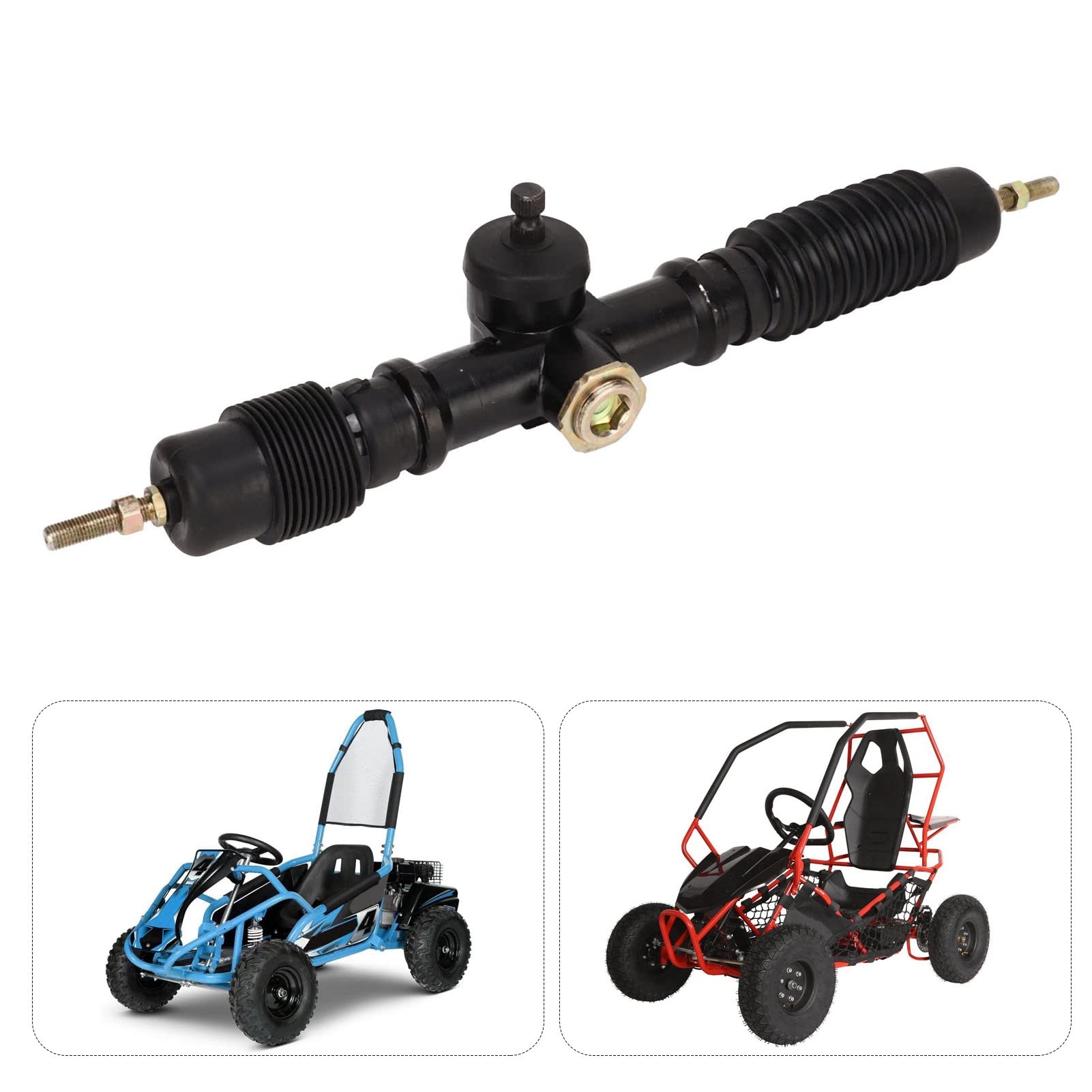 Go Kart Crémaillère de Direction 500 Mm Direction Assistée Crémaillère Pignon Assy 30T Poli Fit pour DIY 110cc-250cc Go Kart Karting ATV UTV Quad Bike