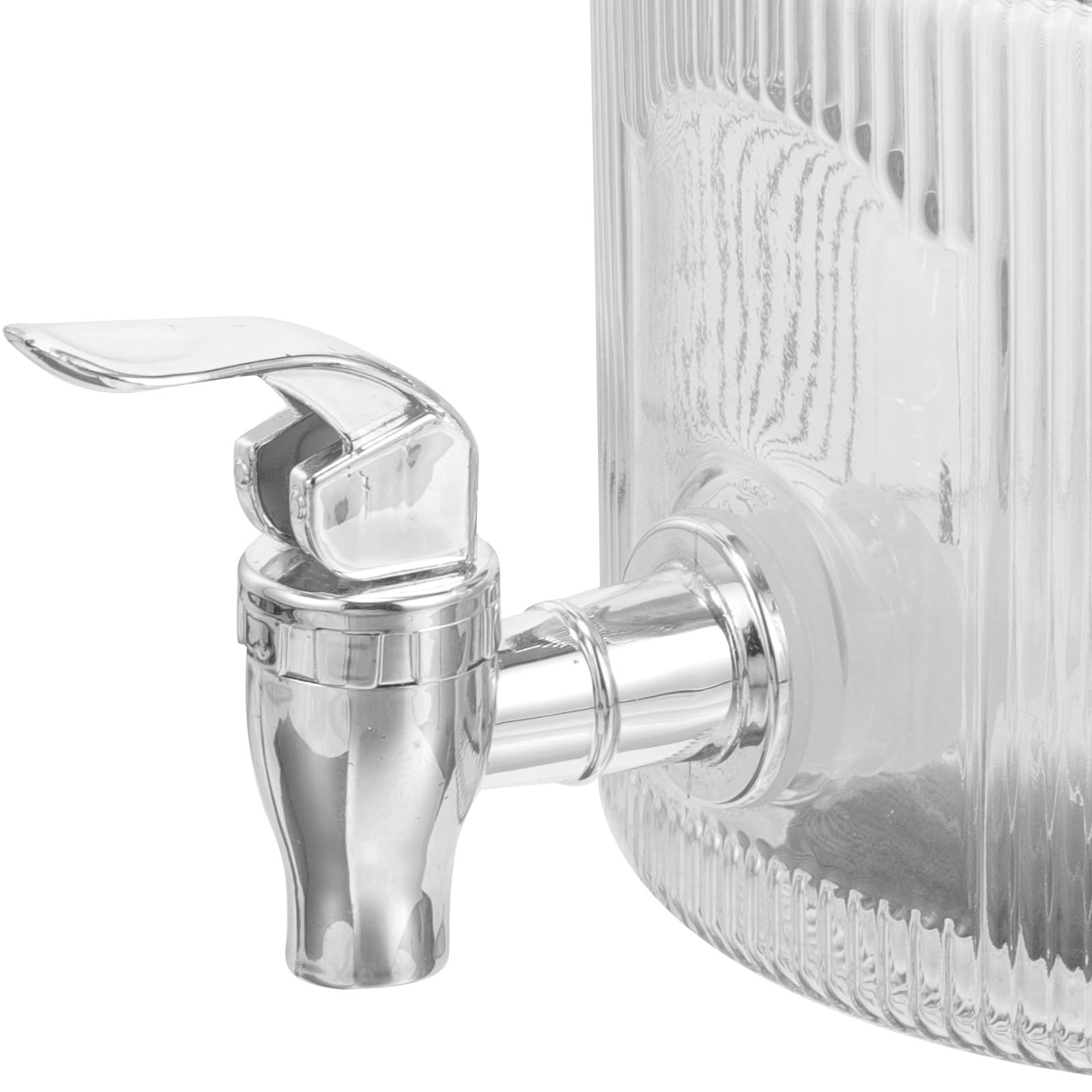 Tofficu Glas Getränkespender 2,8l mit Zapfhahn und Dichtendem Deckel Einzigartiges Design für Eistee Limonade und Früchtetee bei Gartenparty oder Picknick