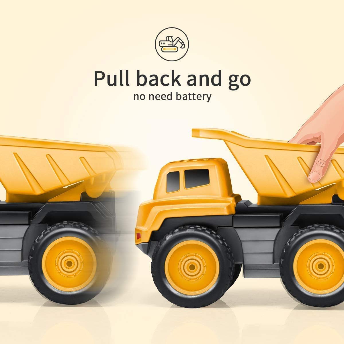 Ixora Construction Truck Toys Vehicles Play Set β Pack of 6 Friction Power Wheels Toy Truck for 3+ Year Old Boys, Kids, Pull Back Toys for Kids (Multi Color) 2