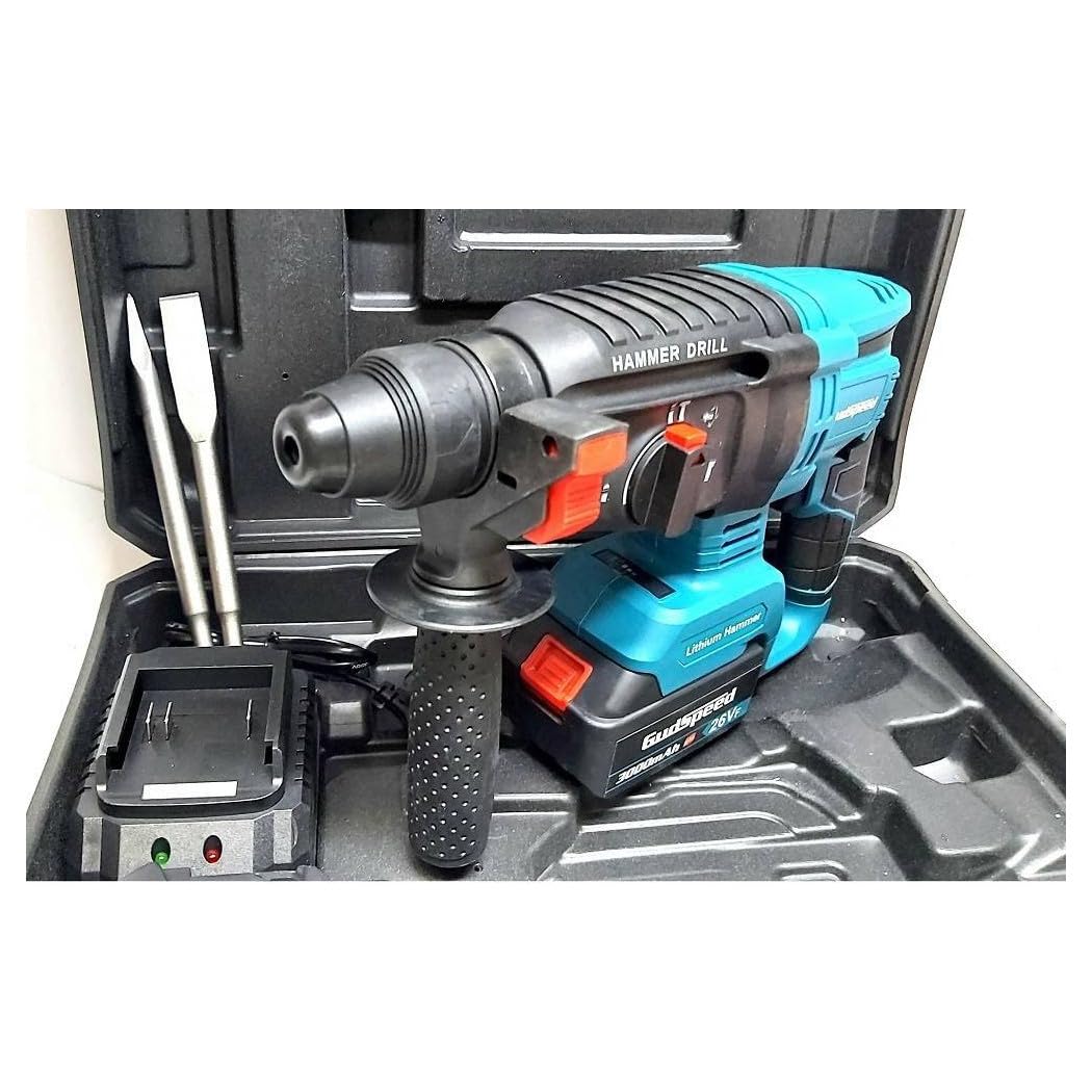 Trade Shop - Tassellatore A Batteria 2 Batterie Martello Demolitore Percussione Trapano SDS
