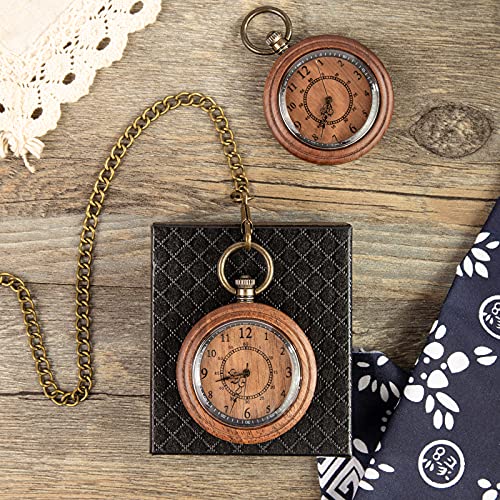 Valentine's Day Gifts For Him Personalized Wooden Pocket Watch Custom Engraved Pocket Watch For Men Personalized Valentines Day Gifts Birthday Gifts Wedding Gifts Christmas Gifts For Men (Style 1) #TOP5
