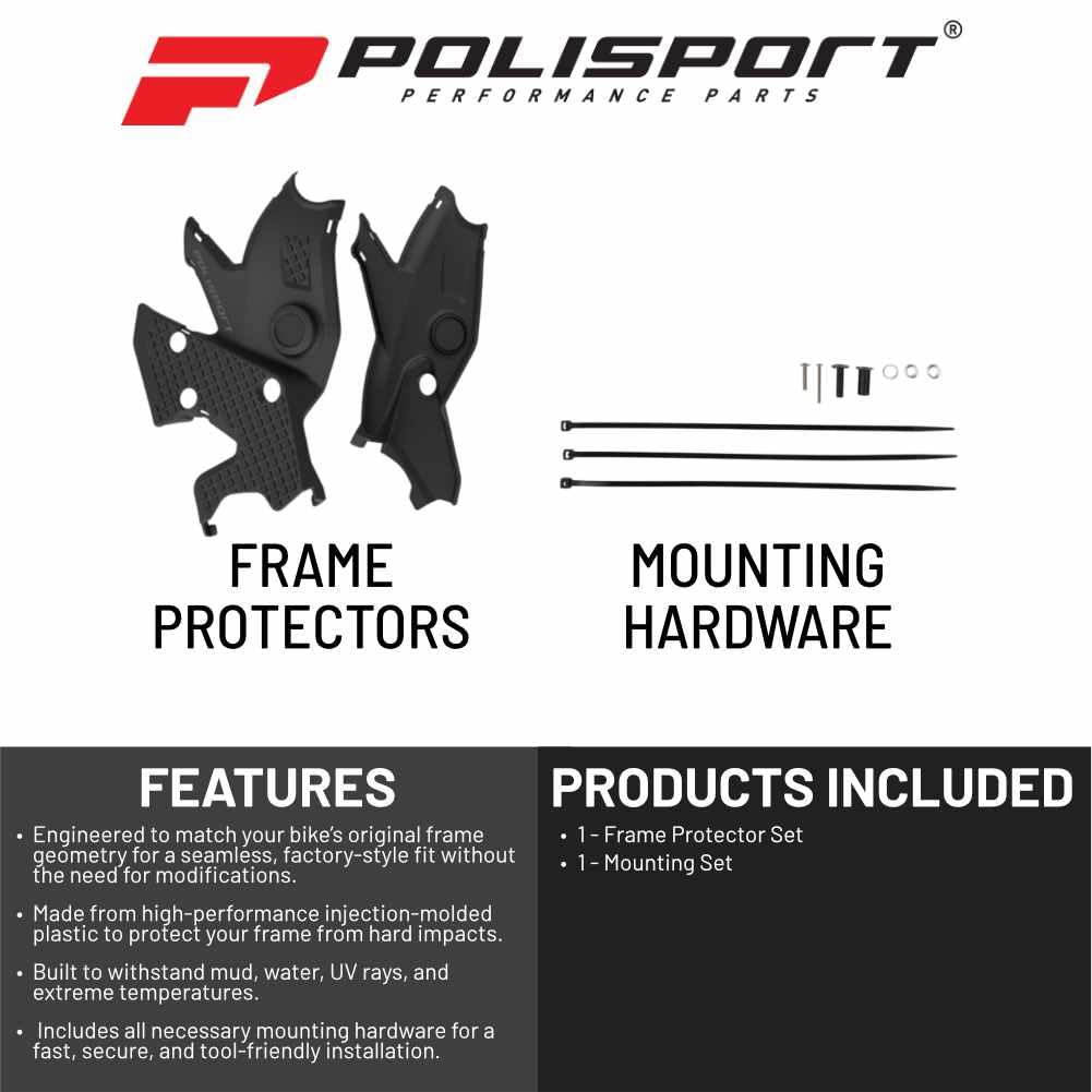 POLISPORT 8505800001 - Protector de Chasis para Yamaha Ténéré 700 19'-25' - Diseño Slim, Mayor Agarre y Protección Duradera, Color Negro