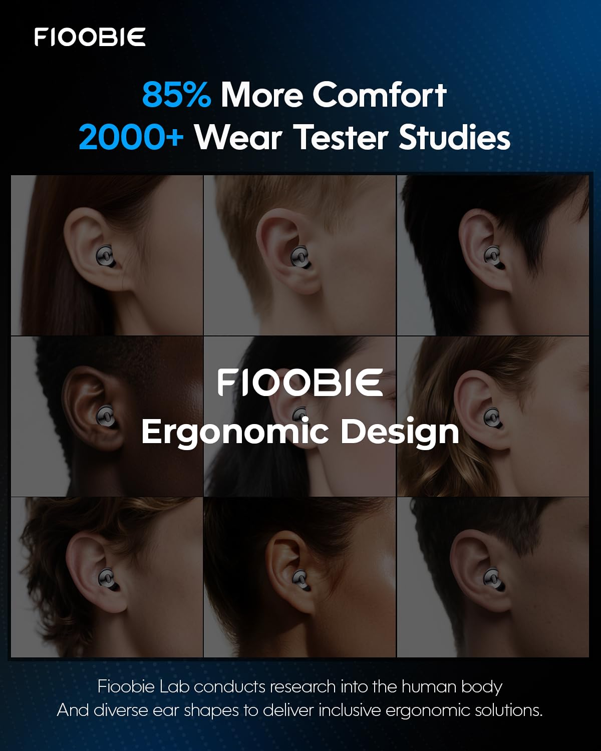 2026 Fioobie Zatyczki do uszu do Spania Pro–46dB Anti-Hałas(ASTM)|Filtr AcousticWave(40–5000Hz)|Sen/Zij,Praca,Podróże,Nauka,Koncert|Wielokrotnego Użytku(1000+ Prań) (Czarny)