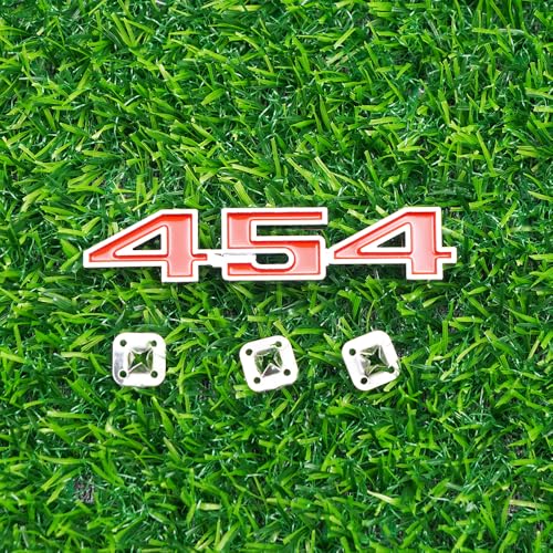 Image of Right & Left Badge 3D Emblems Nameplate Replacement for 3975410 1970-1974 inch454 inch 2Pc (Chrome Red)