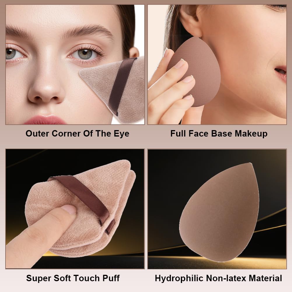 Vicloon Set Pennelli Make up,Kit di 40 strumenti per il trucco di 20 pennelli da trucco e spugne per il trucco,strumenti per il trucco,fasce capelli 2 braccialetti,per fondotinta,palpebra,cipria