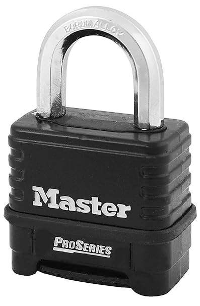 Master Lock 1178D 4 Pack 2-1/4in. ProSeries Zinc Die-Cast Resettable Combination Padlock, Black