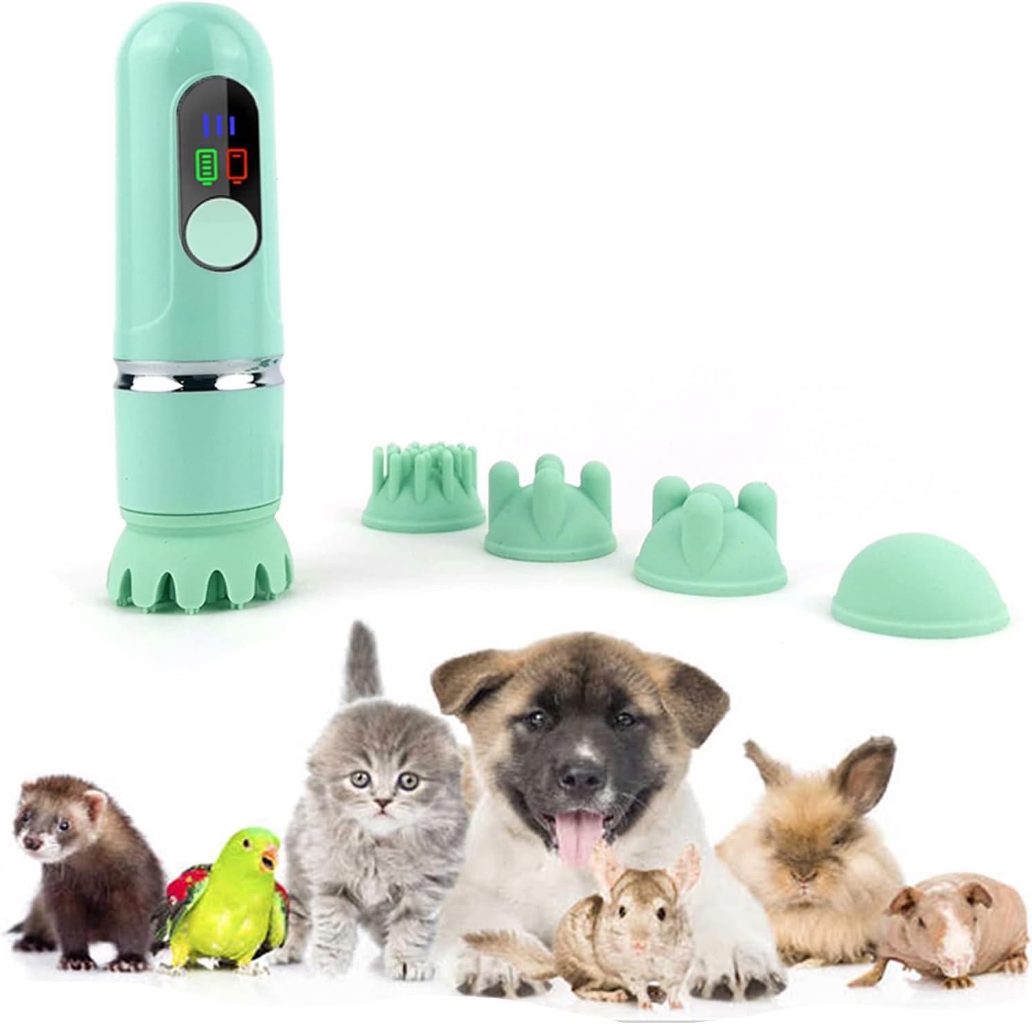 Pet Dog Cat Massager, Scalp Head Legs Full Body Stress Relax Electric Massager with 3 Modes and 5 Massage Grasp Heads, Muscles Mini Automatic Massager Equipped Power Display Waterproof : Health & Household