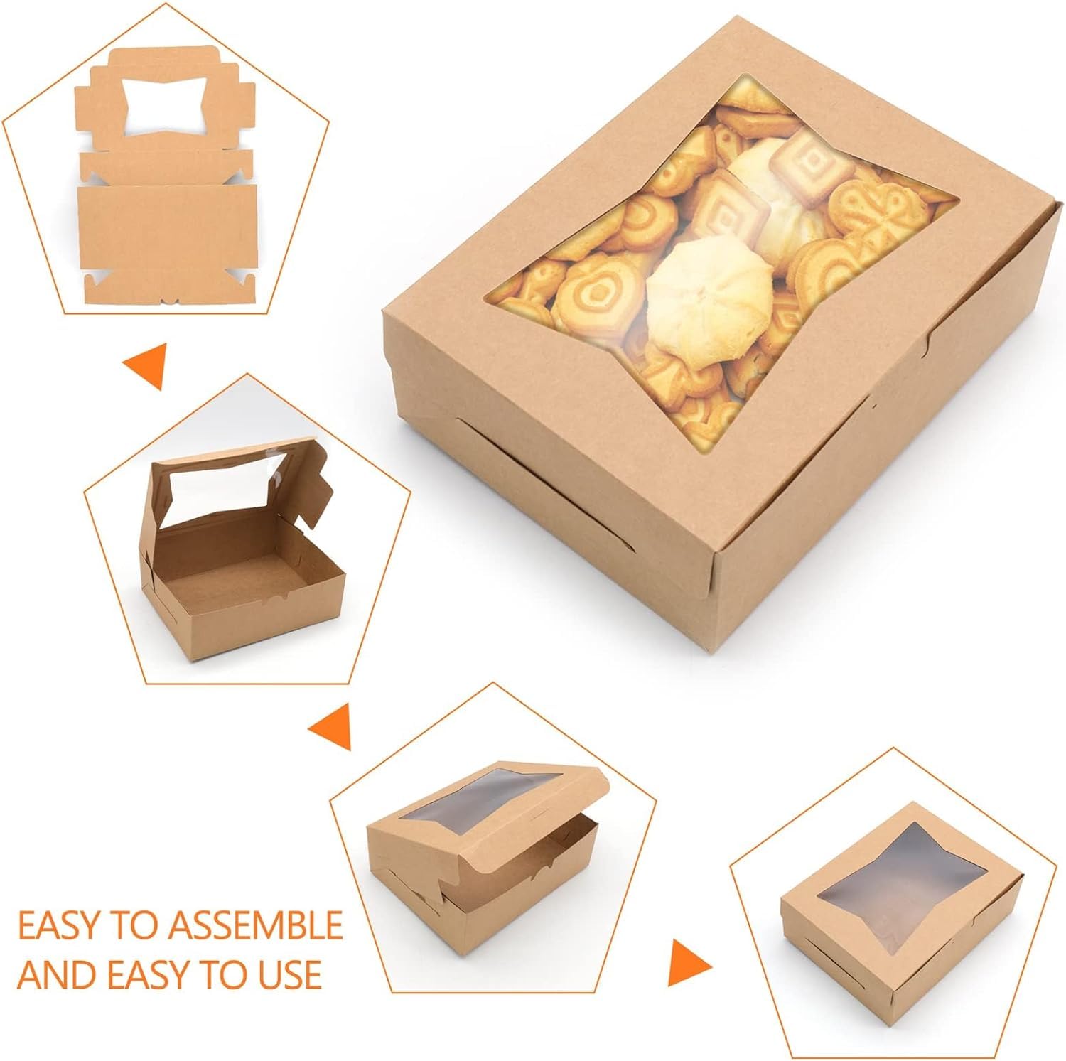 24pz Scatole Per Torte Mini Scatole Per Torte Kraft Con Finestra