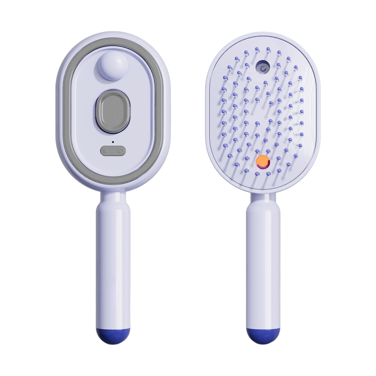 Générique Brosse à vapeur électrique, fer à lisser à vapeur rechargeable avec spray, peigne démêlant antistatique 3 en 1 et massage à coussin d'air, outil de coiffure portable sans fil